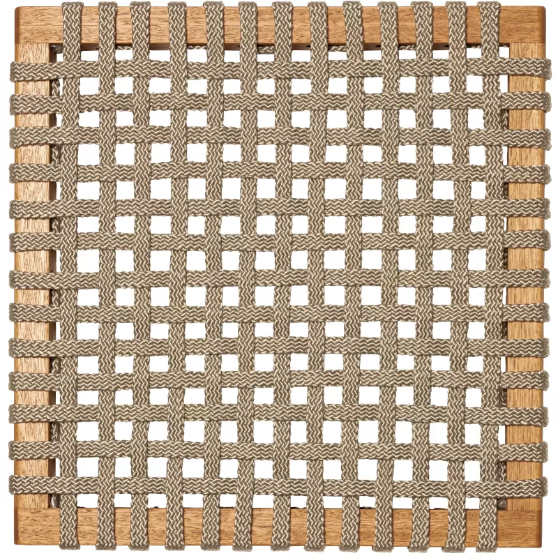 Sofá em Madeira 2 Lugares Corda Areia e Cores | Linha Traço - Alt. 0,83 cm X Larg. 1,19 cm X Prof. 0,72 cm - Espaço Casa e Jardim