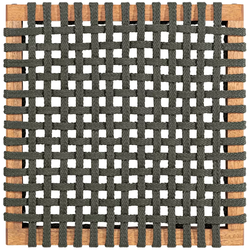 Sofá em Madeira 2 Lugares Corda Areia e Cores | Linha Traço - Alt. 0,83 cm X Larg. 1,19 cm X Prof. 0,72 cm - Espaço Casa e Jardim