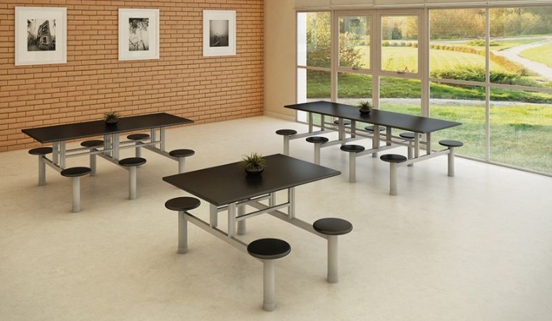 Mesa Refeitório 4 Lugares - Larg. 1,40 m x Prof. 80 cm x Alt.72 cm | Tampo Mdp 25mm Melamínico