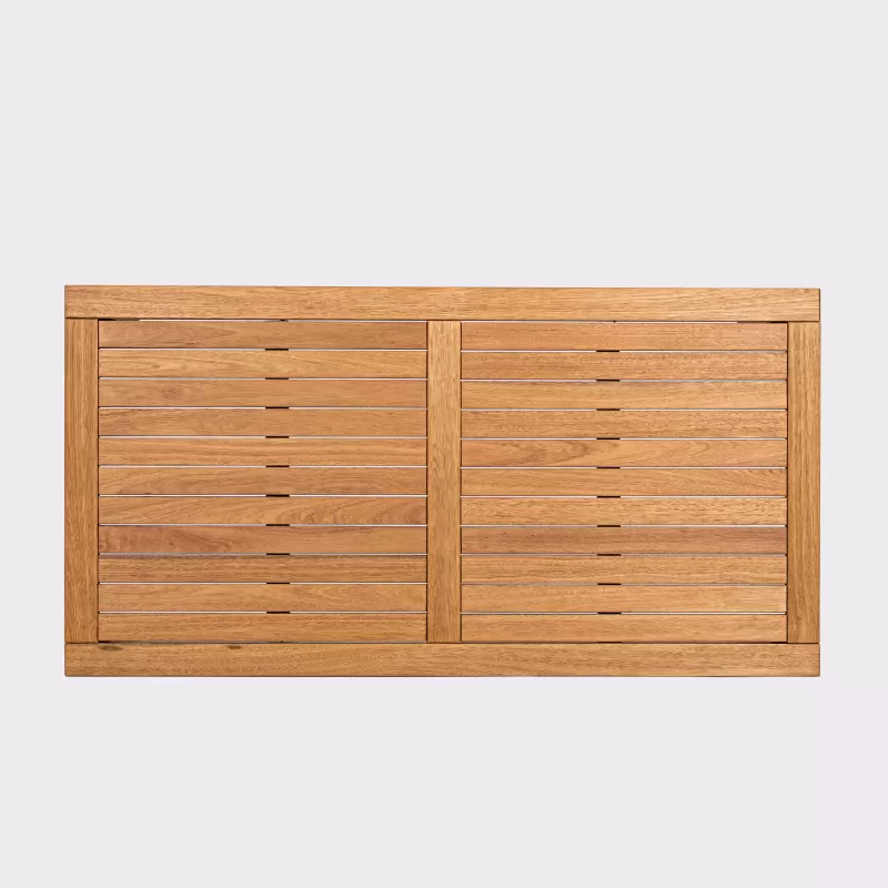 Mesa de Jantar em Madeira Corda Preta | Linha Traço - Alt. 0,75 cm X Larg. 2,20 cm X Prof. 0,93 cm - Espaço Casa e Jardim