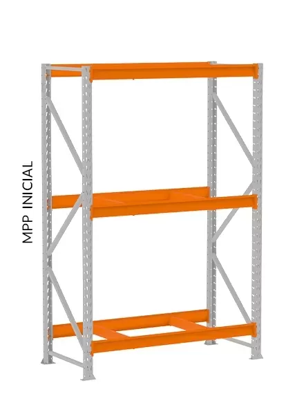 Kit 3,80M Mini Porta Pallet 2,00 X 3,80 X 0,80 - 500 Kg por Nível