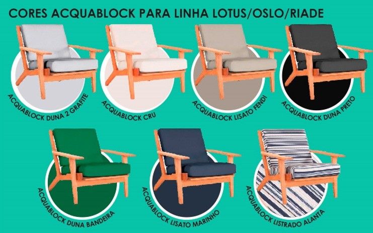 Conjunto Oslo - Sofá 2 Lugares + Poltrona 1 Lugar + Mesa de Apoio/lateral * Ideal para área interna