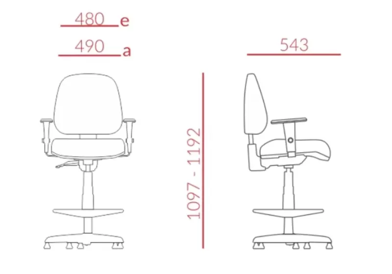 Cadeira Premium Ergonômica Back System Aro Caixa - Nr17