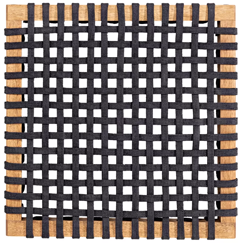 Banco em Madeira Corda Preta | Linha Traço - Alt. 0,43 cm X Larg. 1,80 cm X Prof. 0,37 cm - Espaço Casa e Jardim