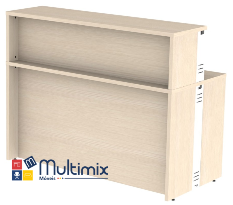 Balcão de Atendimento Alto Reto | Atualle 25mm - Medida: Larg. 90cm Painel em Madeira