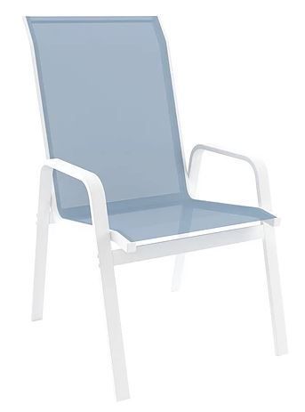 Cadeira para Piscina Summer - Alumínio Branco, Tela Sling Azul Claro | Empilhável