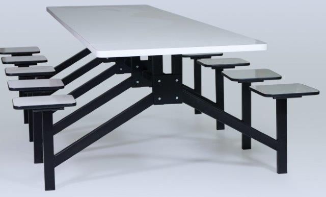 Mesa Para Refeitório Industrial - 4 Lugares - Mdf 30 Mm | Fórmica - Barra W