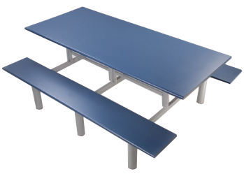 Mesa Refeitório 6 Lugares - Larg. 1,80 M X Prof. 80 Cm X Alt.68,5 Cm | Tampo Mdp 25mm Melamínico | Banco Coletivo
