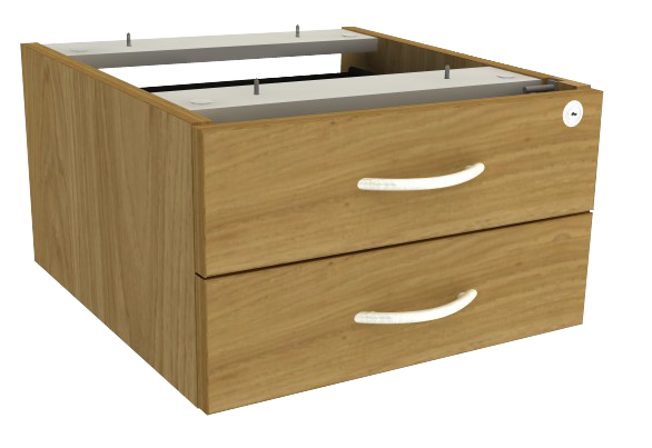 Gaveteiro Fixo - 2 Gavetas Com Chave | Corpo Em Madeira 300 X 423 - Impéria Premium 25mm