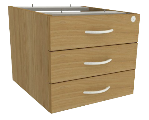 Gaveteiro Fixo - 3 Gavetas Com Chave | Corpo Em Madeira 400 X 423 - Impéria Premium 25mm