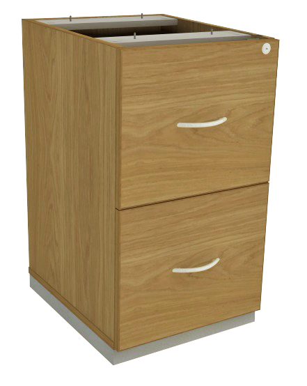 Gaveteiro Pedestal - 2 Gavetas Para Pasta Suspensa *Com Chave | Corpo Em Madeira 400 X 480 - Impéria Premium 25mm