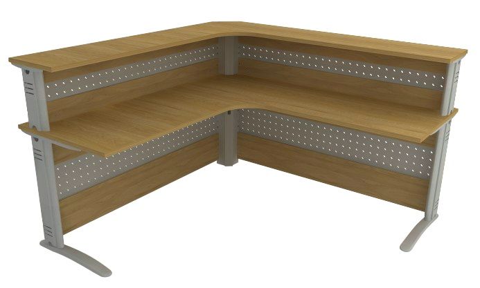 Balcão De Atendimento Em L | Painel Mesclado 1800 X 1800 - Impéria Premium 25mm